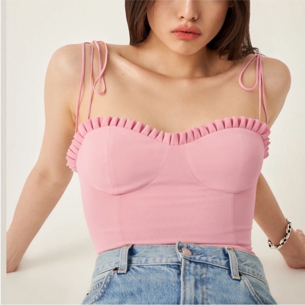 Reformation Novena Top in Pink Size 0